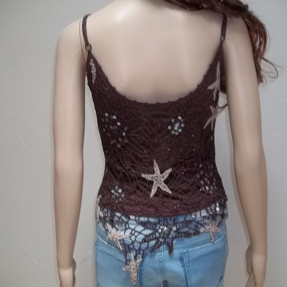 Zeva Netted Sequin Sleeveless Womens' Top-Small - Picture 7 of 8